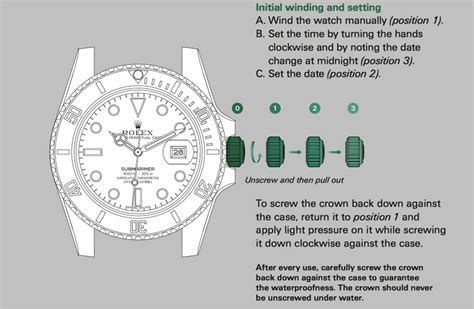 rolex date bedienungsanleitung|rolex watch time setting.